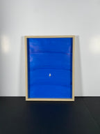 "Blue Calm" Canvas Art Piece in Light Wood Frame
