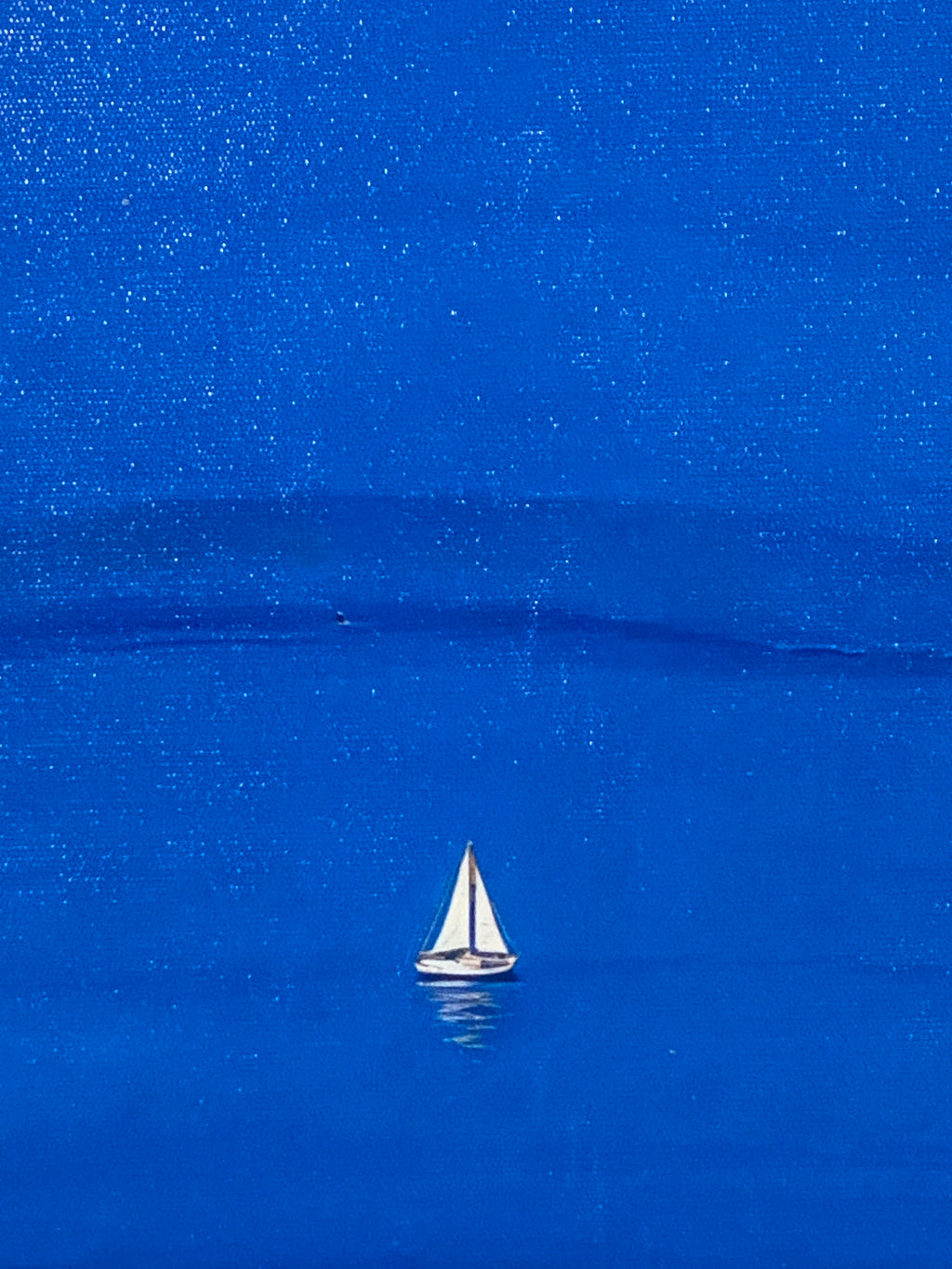 "Blue Calm" Canvas Art Piece in Light Wood Frame