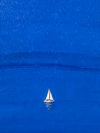 "Blue Calm" Canvas Art Piece in Light Wood Frame