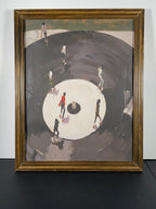 "In the Groove" Canvas Art Piece in Vintage Dark Wood Frame