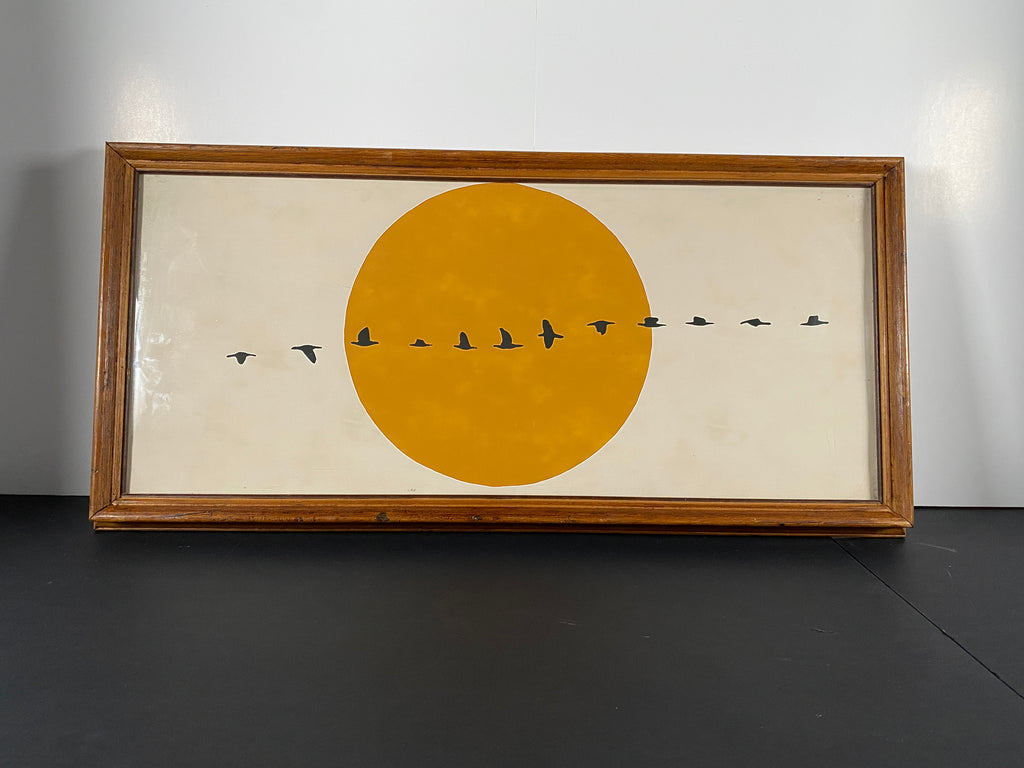 "Migration Through Light" Canvas Art Piece in Vintage Wood Frame