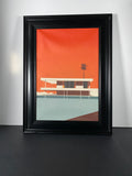 "Farnsworth Sunset" Canvas Art in Vintage Black Frame