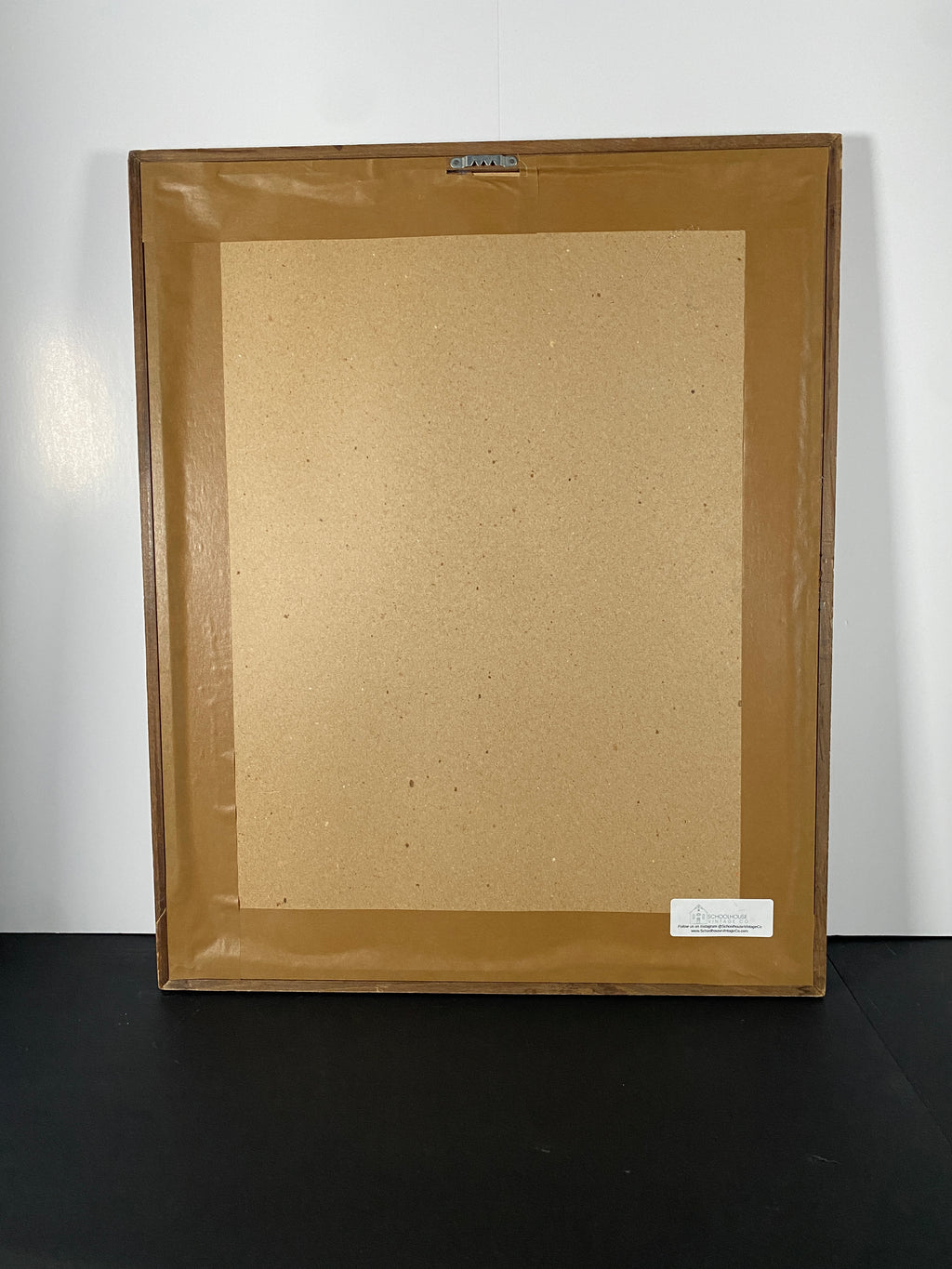 "Due Date" Canvas Art Piece in Vintage Wood Frame with Gold Inlays in Glass