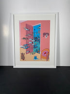 "Open Water" Canvas Art Piece in Modern White Frame