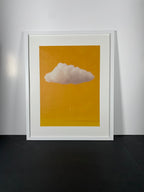"Golden Silence" Canvas Art Piece in Modern White Frame