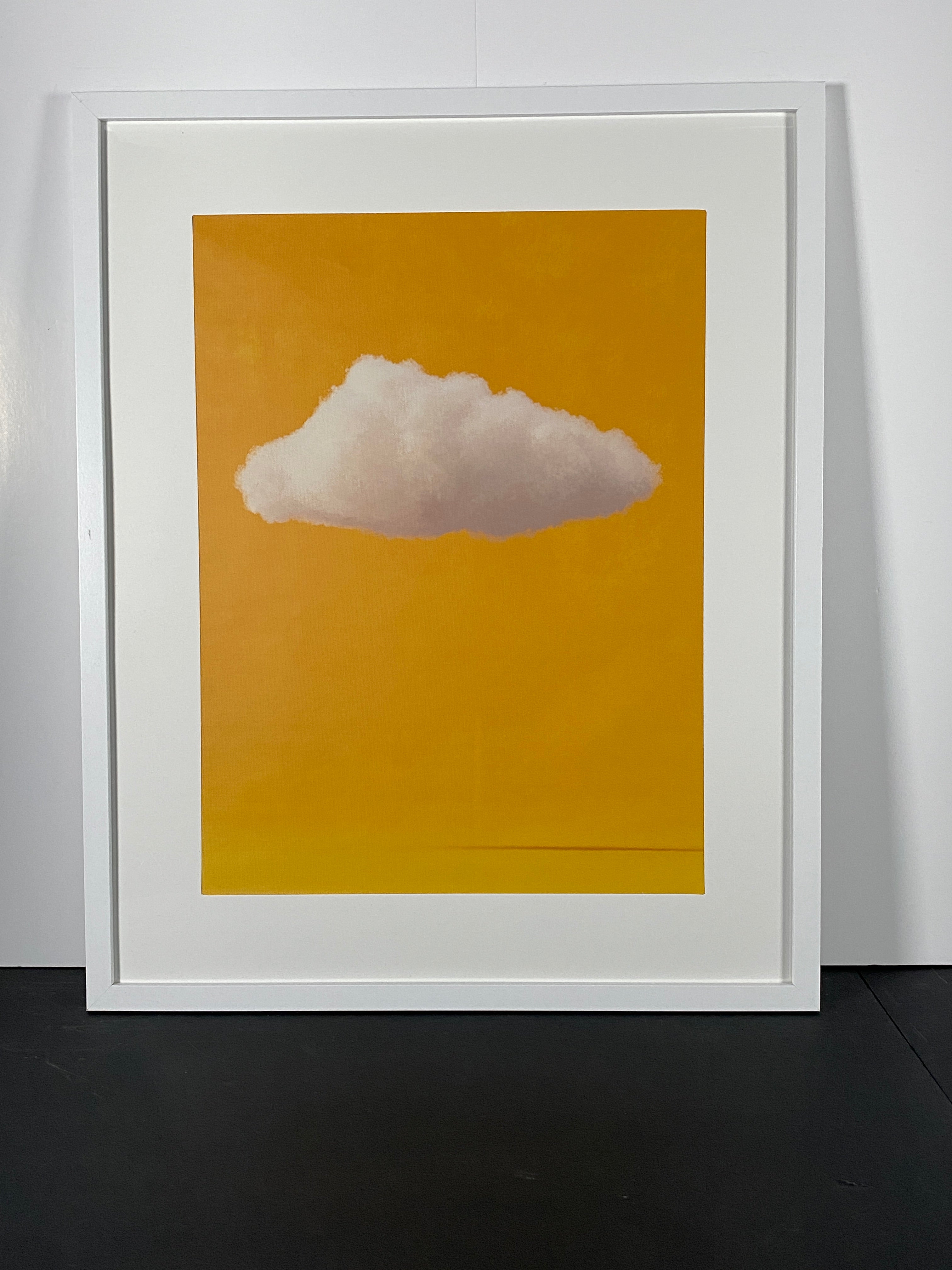 "Golden Silence" Canvas Art Piece in Modern White Frame