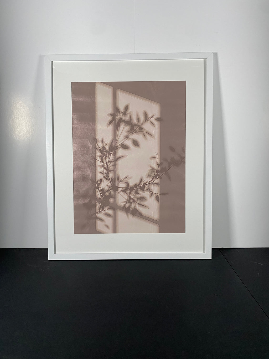 "Filtered Light" Canvas Art Piece in Modern White Frame