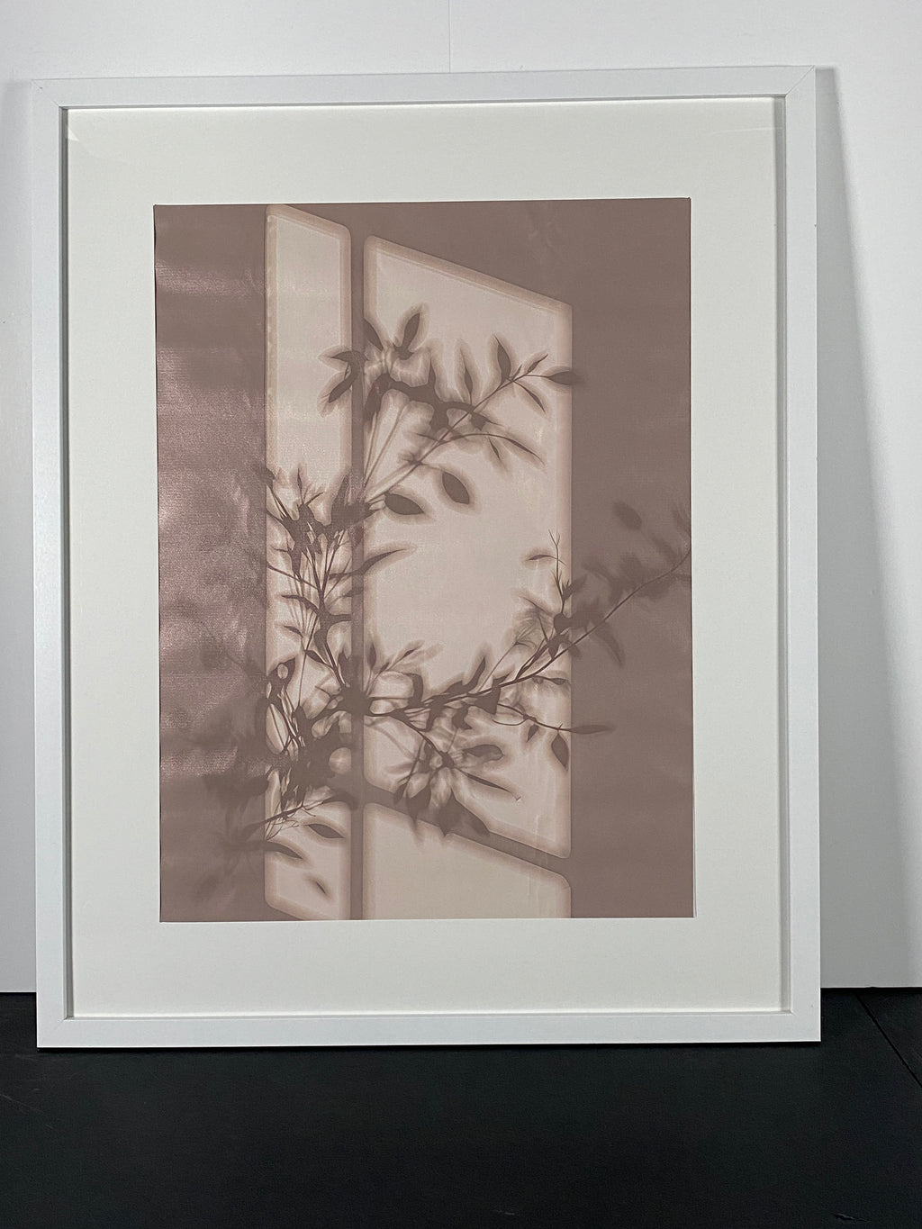 "Filtered Light" Canvas Art Piece in Modern White Frame