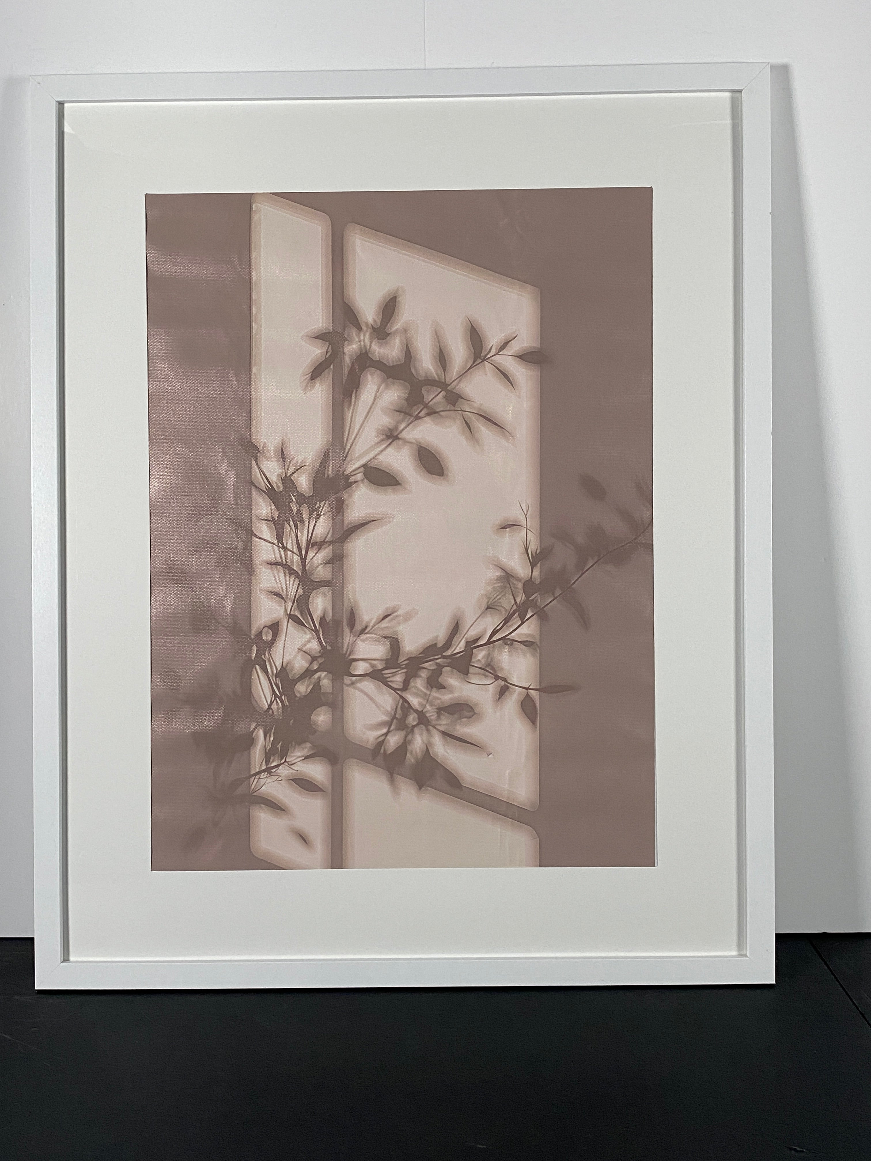 "Filtered Light" Canvas Art Piece in Modern White Frame