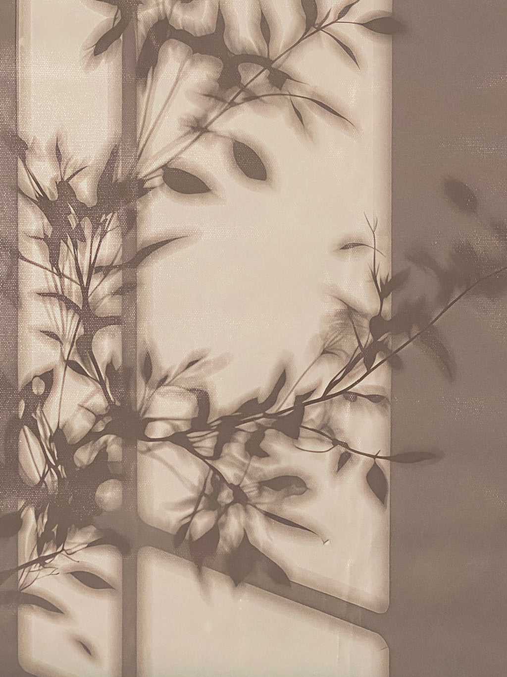 "Filtered Light" Canvas Art Piece in Modern White Frame