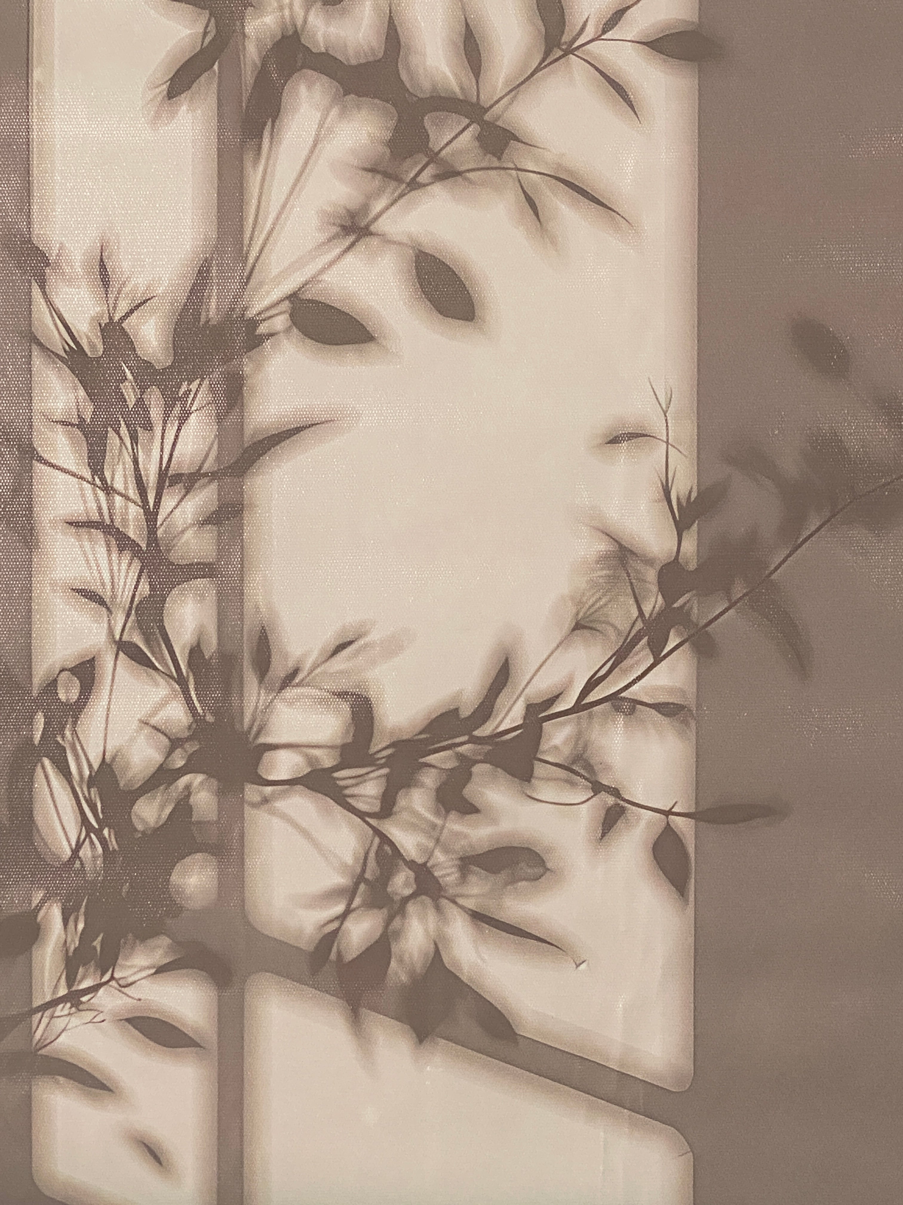 "Filtered Light" Canvas Art Piece in Modern White Frame