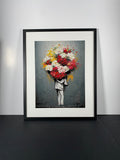 "Carrying Hope" Art Piece in Modern Black Frame