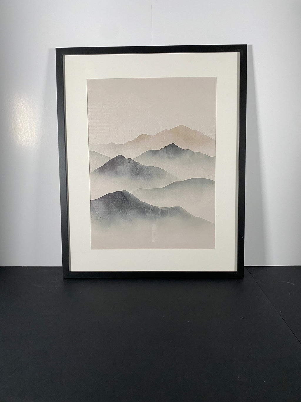 "Held By Mist" Canvas Art Piece in Modern Black Frame