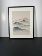 "Held By Mist" Canvas Art Piece in Modern Black Frame