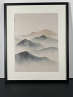 "Held By Mist" Canvas Art Piece in Modern Black Frame