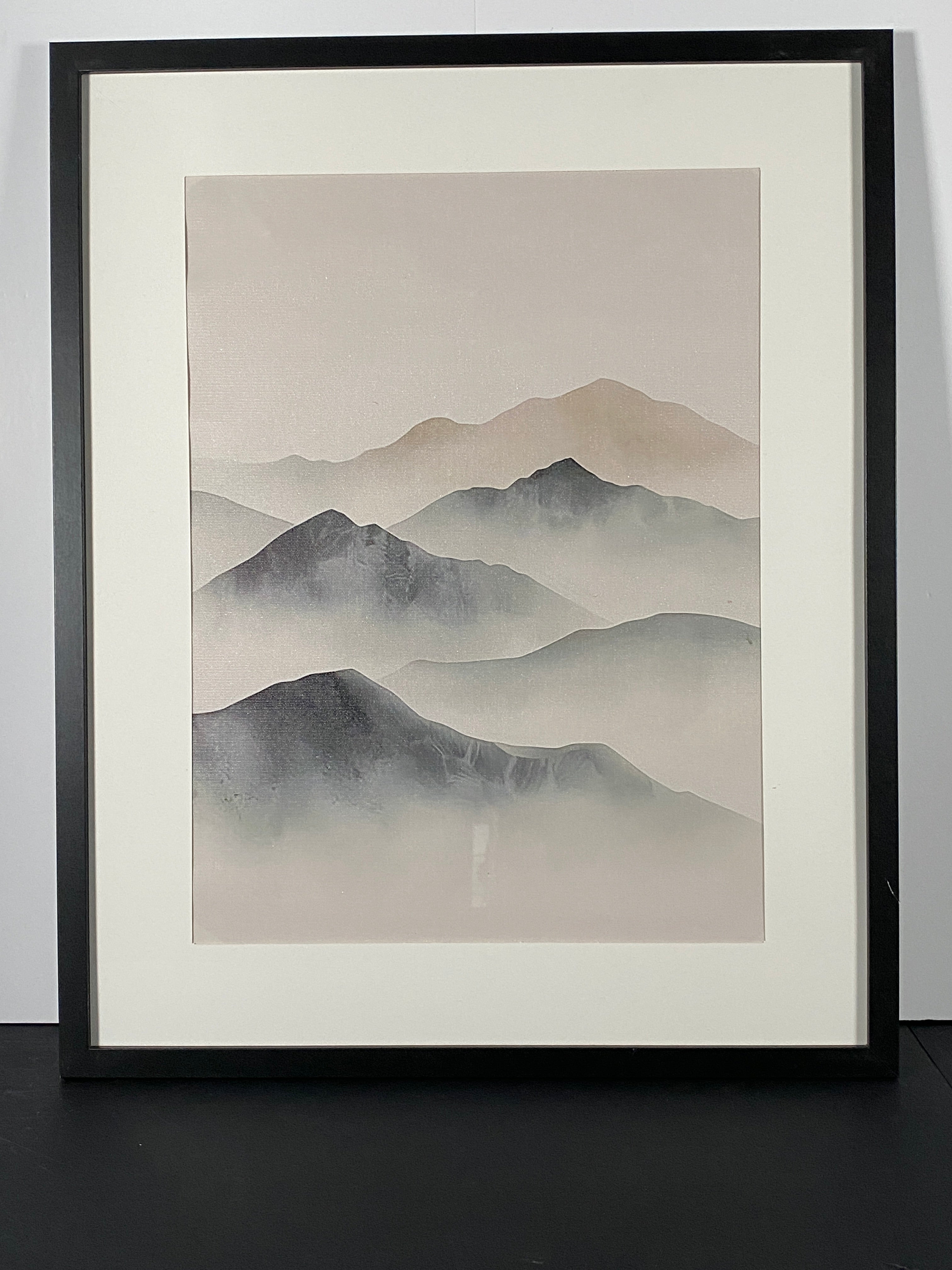"Held By Mist" Canvas Art Piece in Modern Black Frame