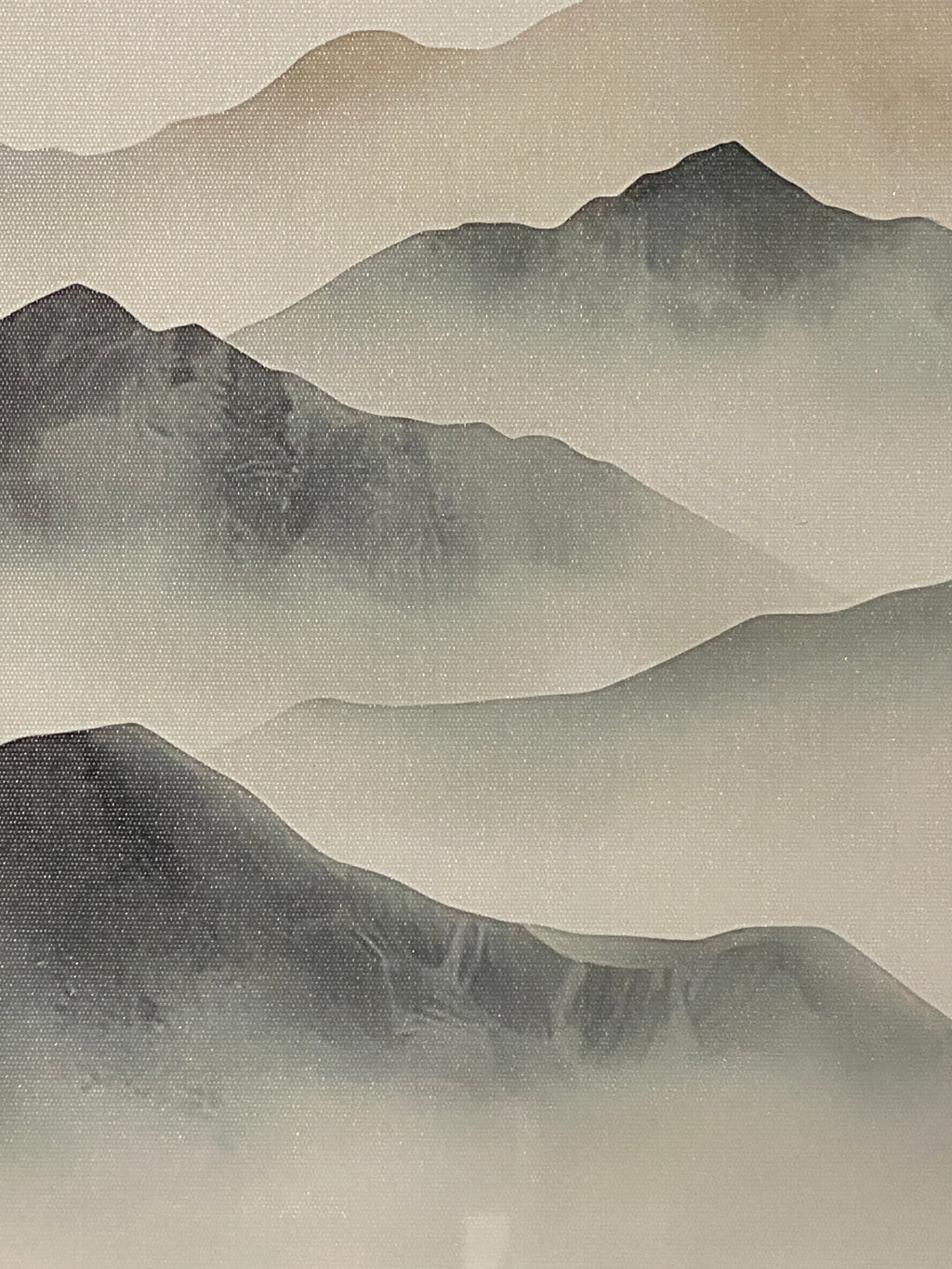 "Held By Mist" Canvas Art Piece in Modern Black Frame