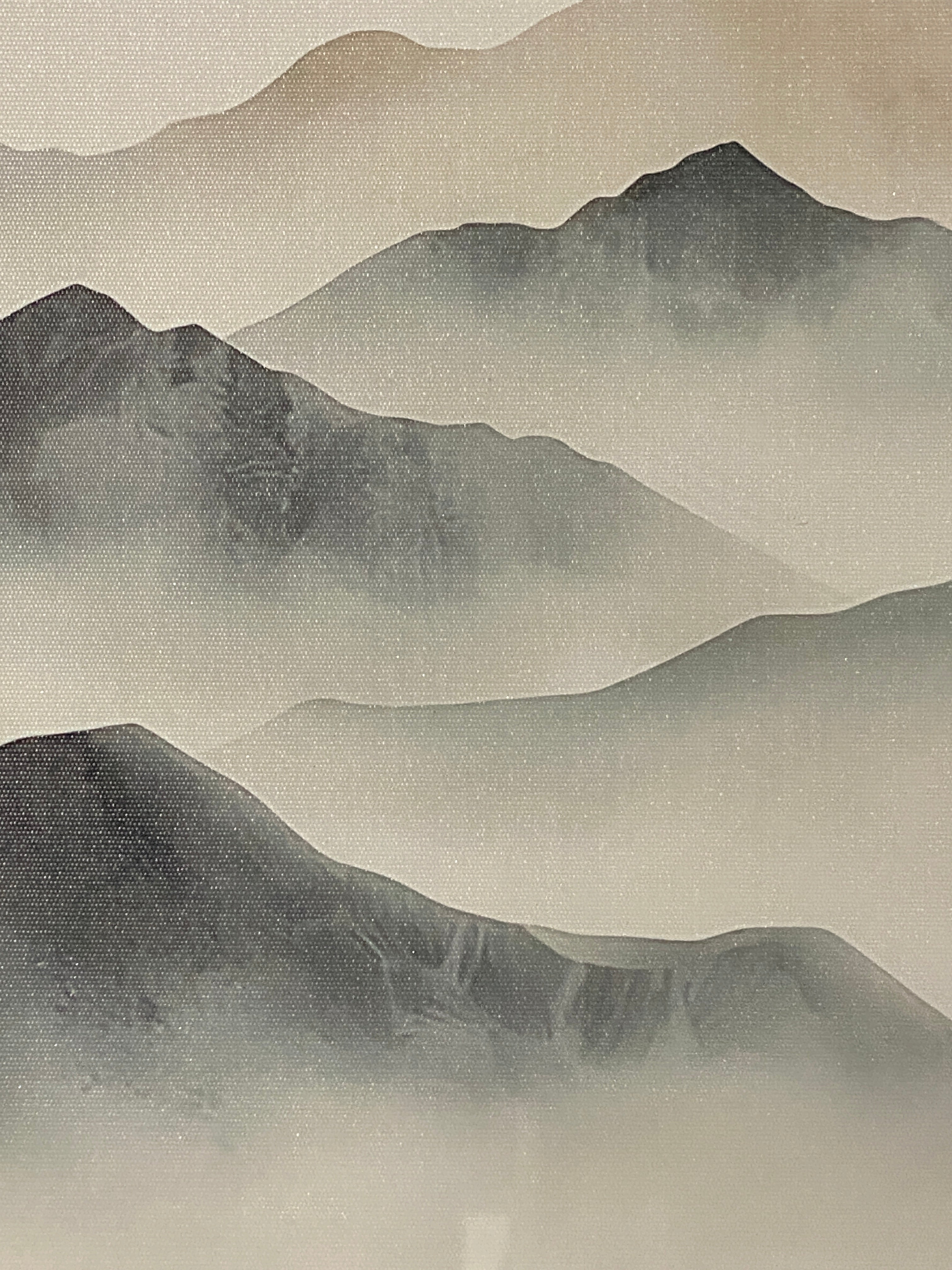 "Held By Mist" Canvas Art Piece in Modern Black Frame
