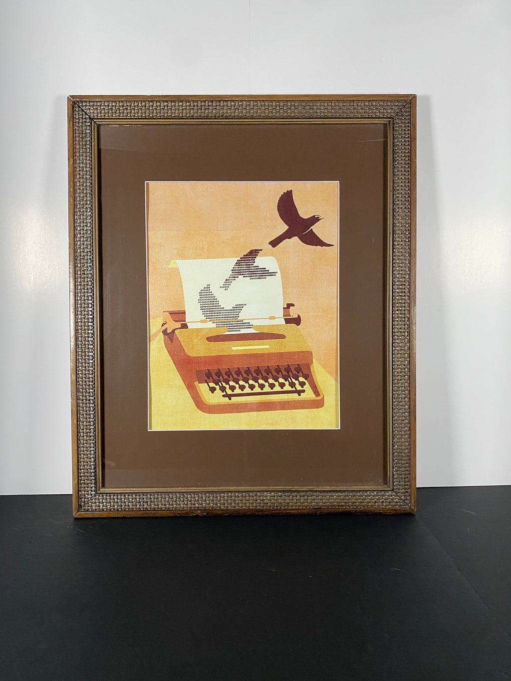"Written Flight" Canvas Art Piece in Vintage Wood Frame