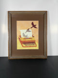 "Written Flight" Canvas Art Piece in Vintage Wood Frame