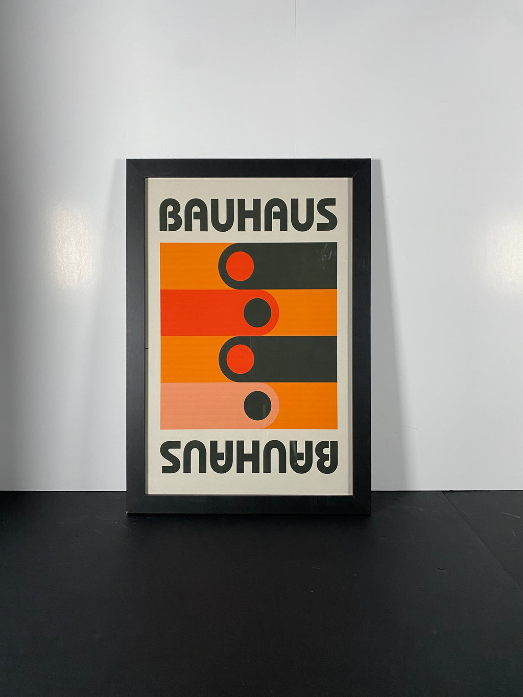 Bauhaus Retro Movement Canvas Poster in Modern Black Frame