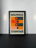 Bauhaus Retro Movement Canvas Poster in Modern Black Frame