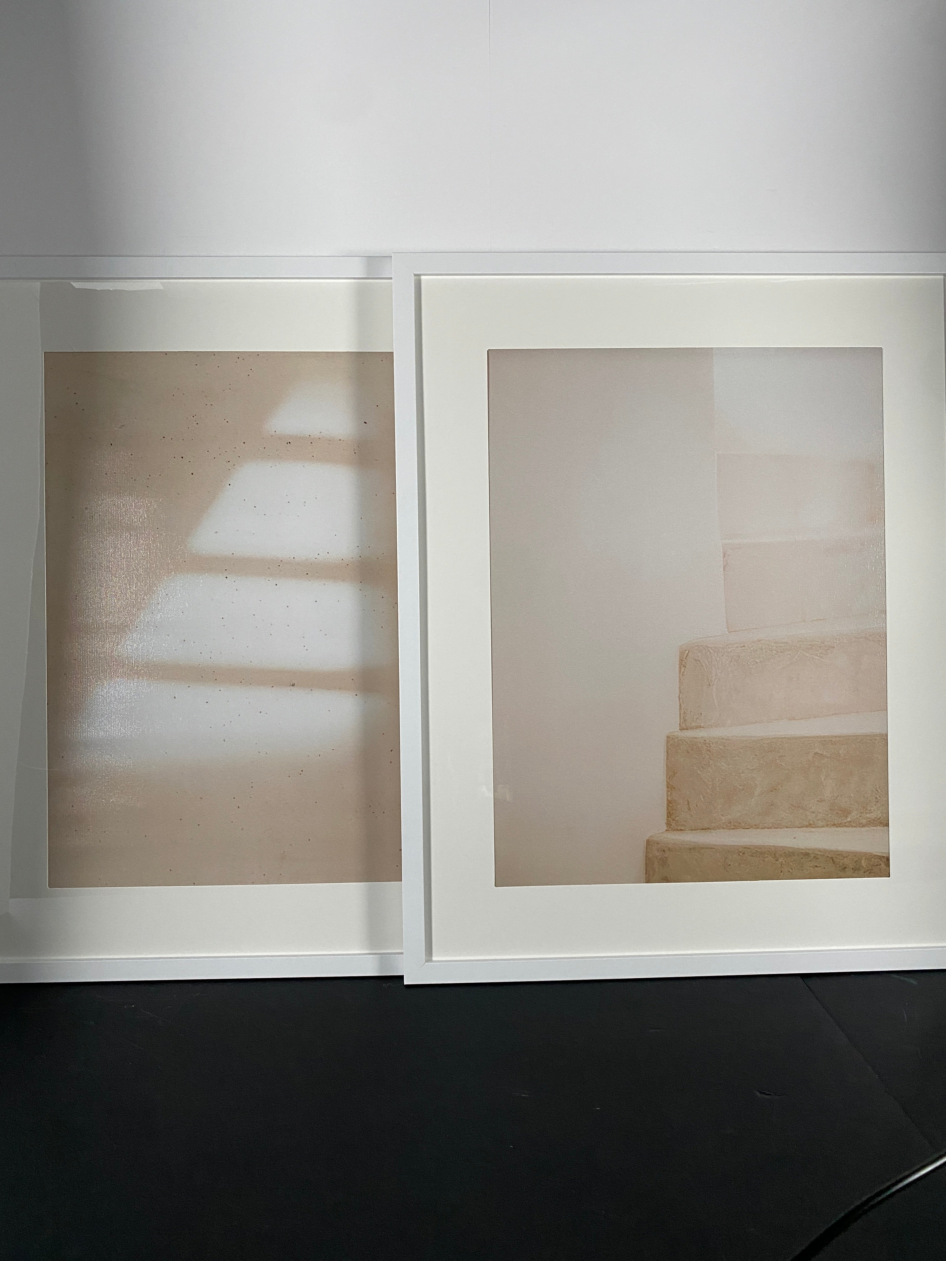 "Intervals" Canvas Art Piece in Modern White Frame