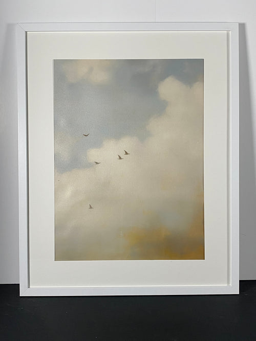"Drift" Canvas Art Piece in Modern White Frame