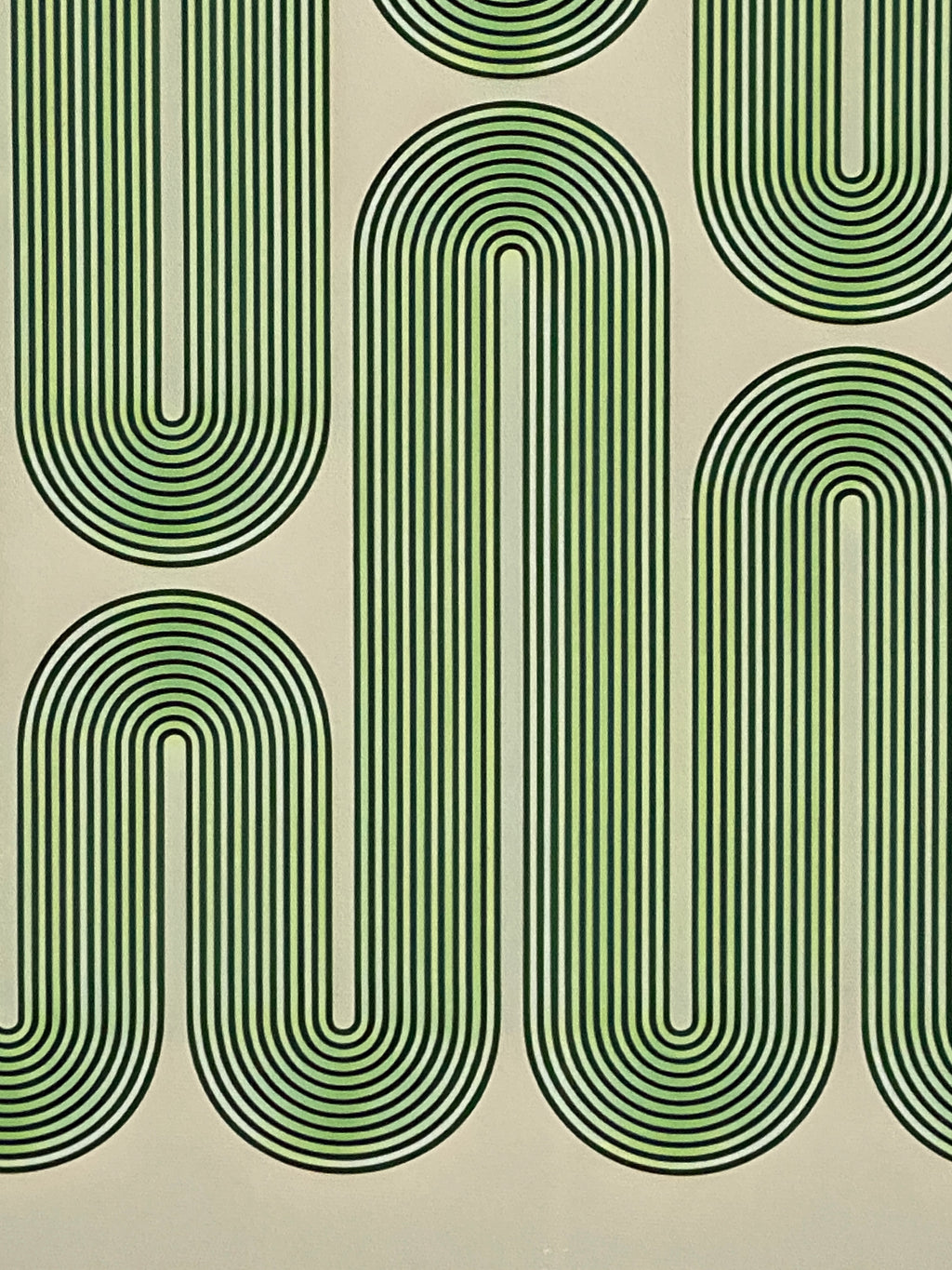Green Bauhaus Movement Canvas Art Piece in Modern White Frame
