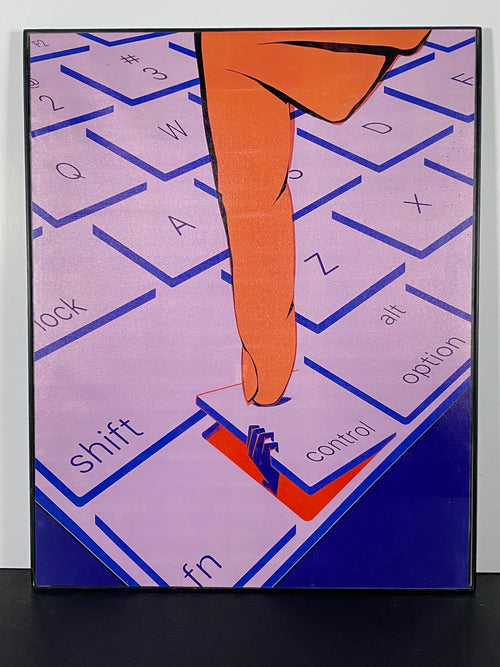 "Control" Canvas Art Piece in Frameless Gallery Glass Frame