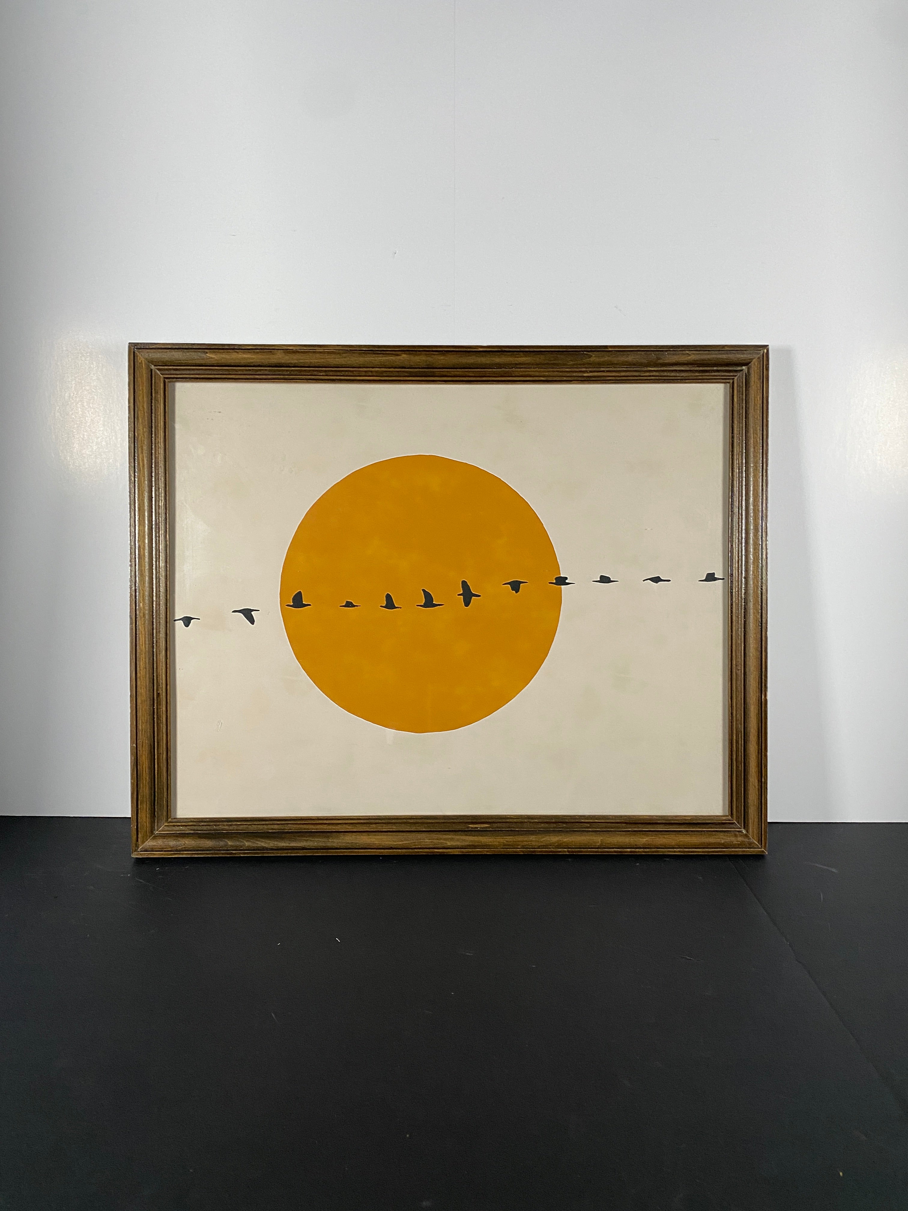 "Migration Through Light" Canvas Art Piece in Vintage Wood Frame