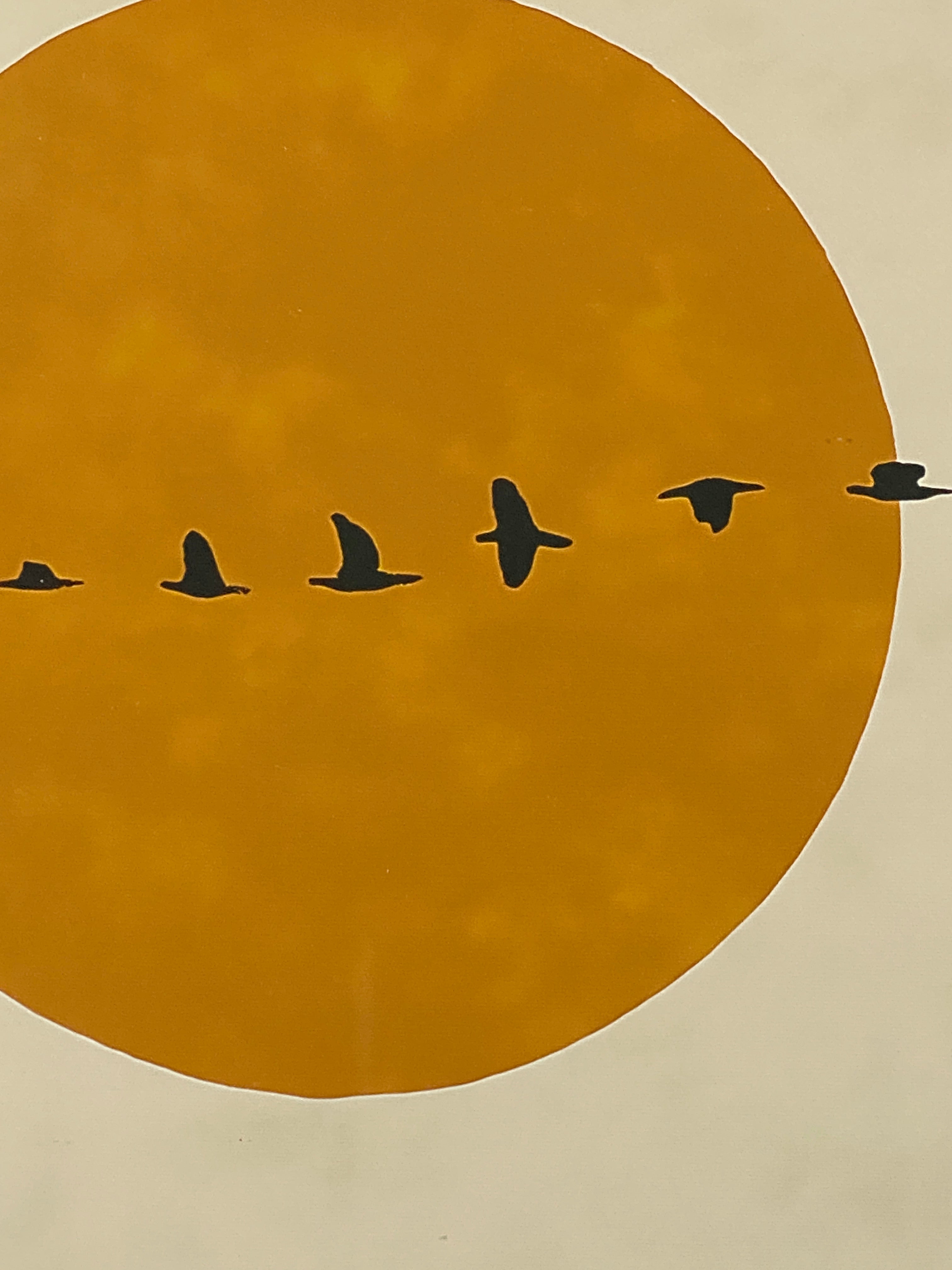 "Migration Through Light" Canvas Art Piece in Vintage Wood Frame