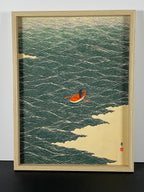 "Adrift" Canvas Art Piece in Light Wood Canvas Floater Frame