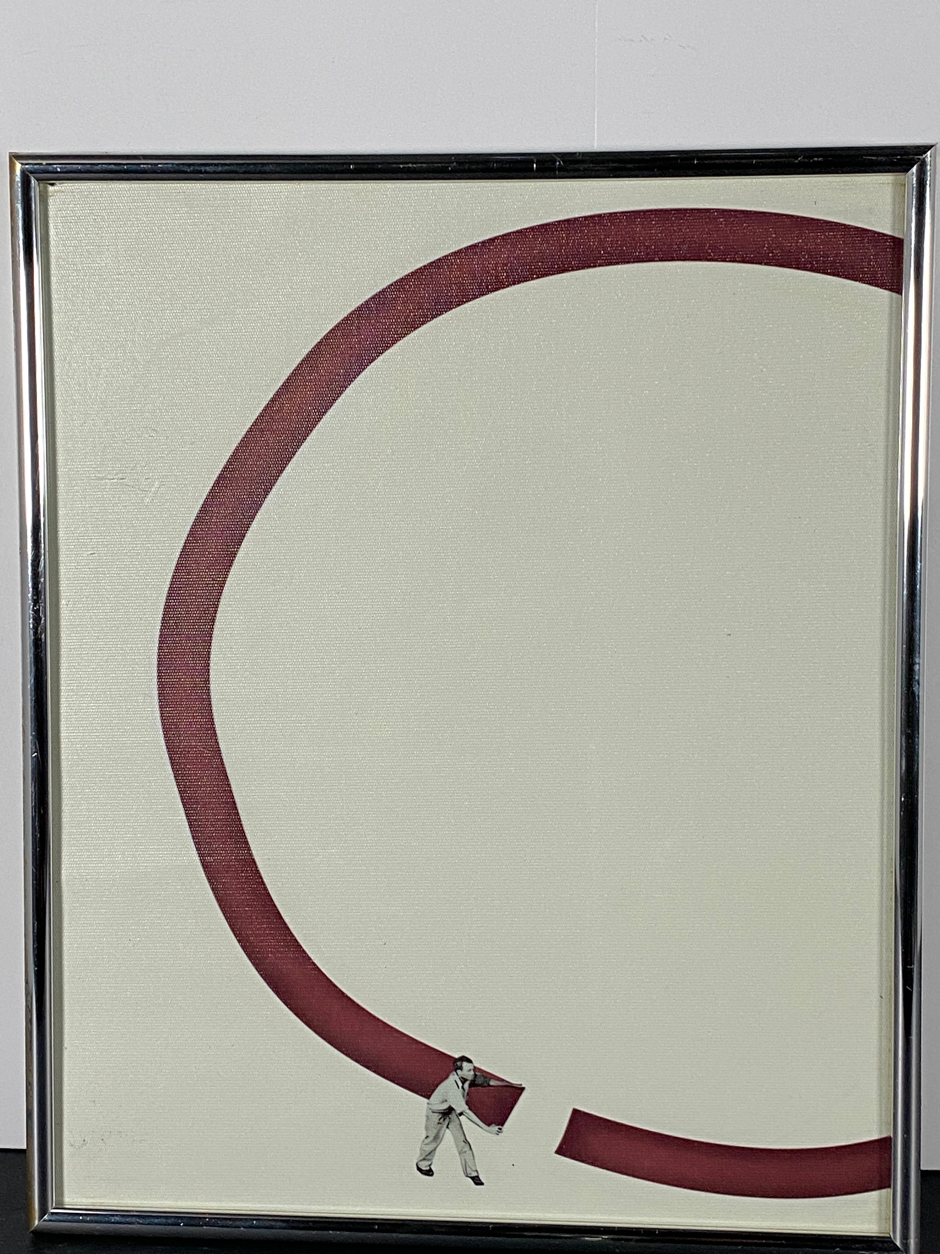"Let's Reconnect" Canvas Art Piece by Artist Maarten Leon in Chrome Gallery Glass Frame