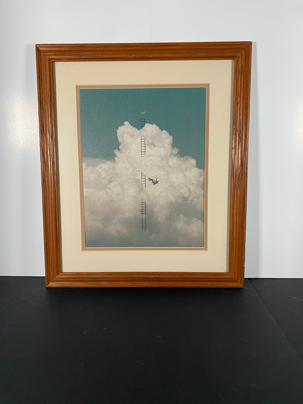 "Where the Climb Ends" Canvas Art Piece in Vintage Wood Frame