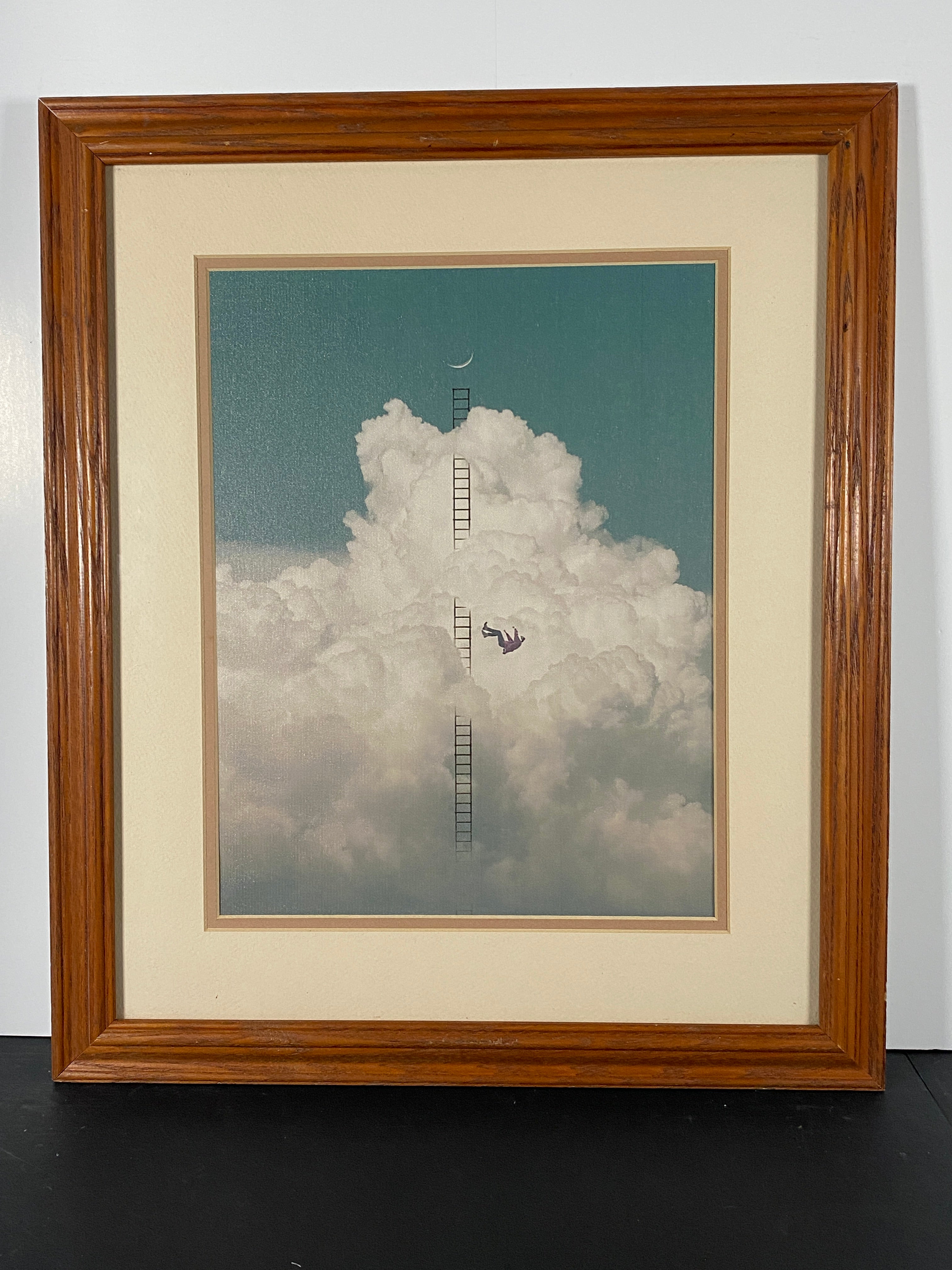 "Where the Climb Ends" Canvas Art Piece in Vintage Wood Frame