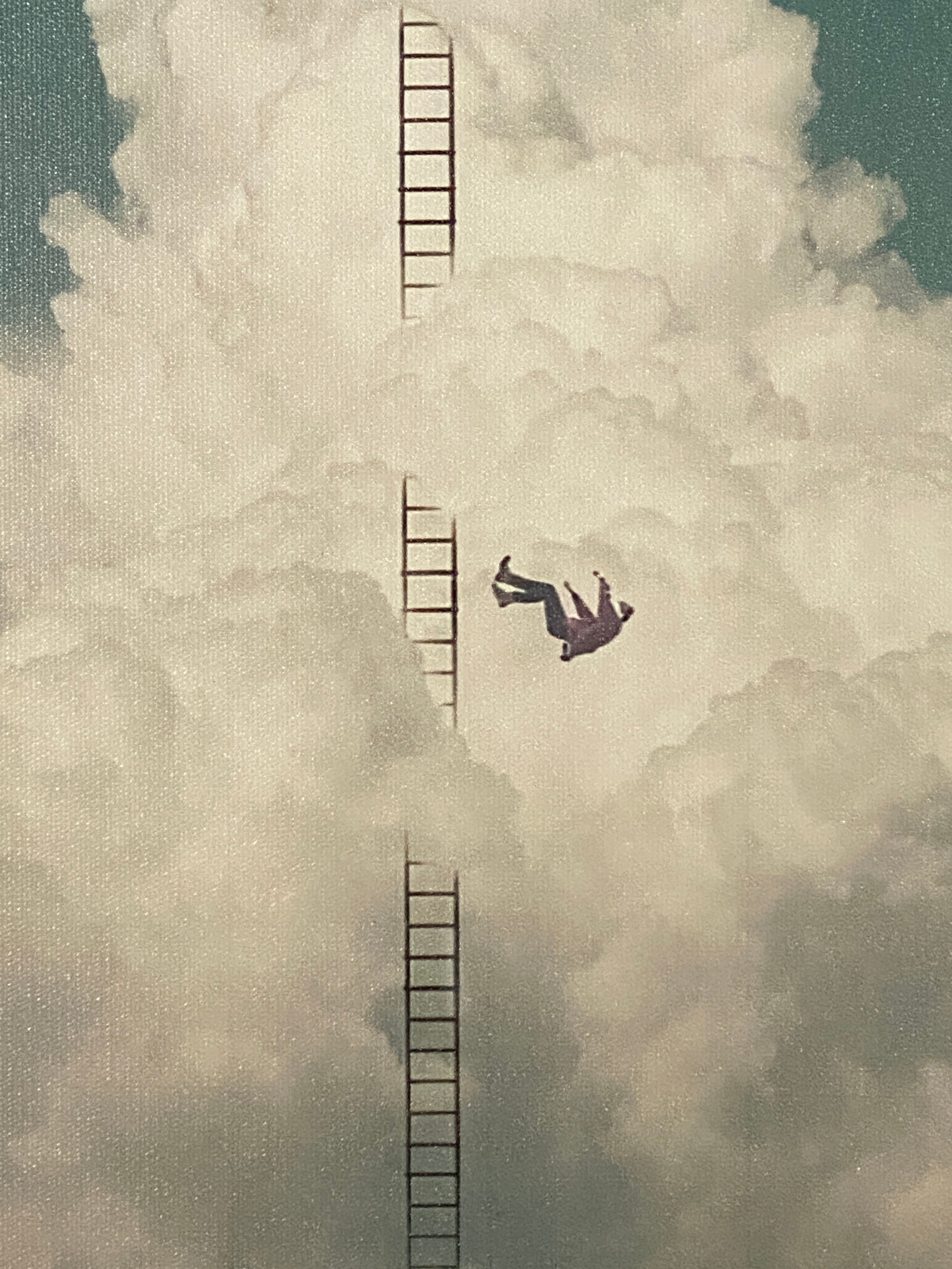 "Where the Climb Ends" Canvas Art Piece in Vintage Wood Frame