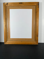 "Programmed Vision" Canvas Art Piece in Vintage Wood and Fabric Frame