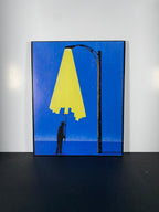 "Streetlamp" Canvas Art Piece in Vintage Frameless Gallery Glass Frame