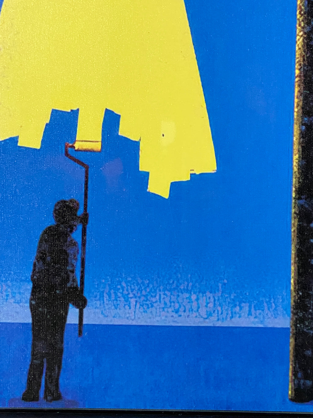 "Streetlamp" Canvas Art Piece in Vintage Frameless Gallery Glass Frame